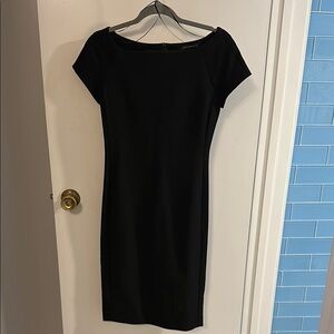 Zara Black Sheath Midi Dress with Short Sleeves for Cocktail